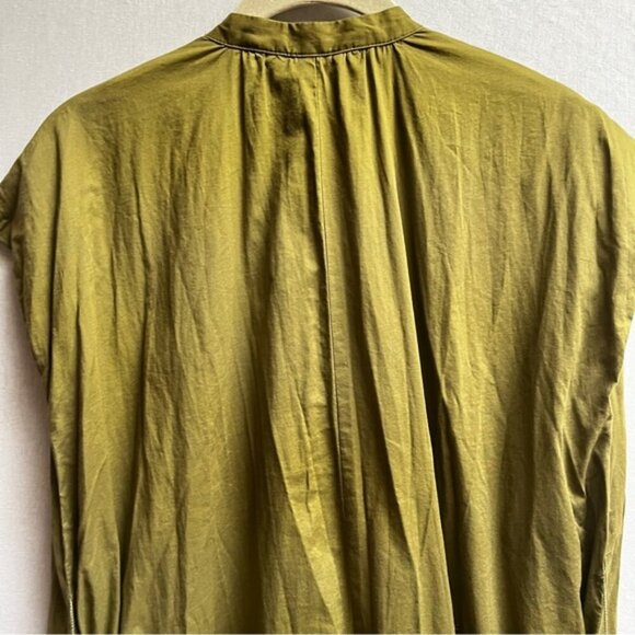 Zara Green v neck button button shirt maxi cotton dress Sz XS - Picture 7 of 15